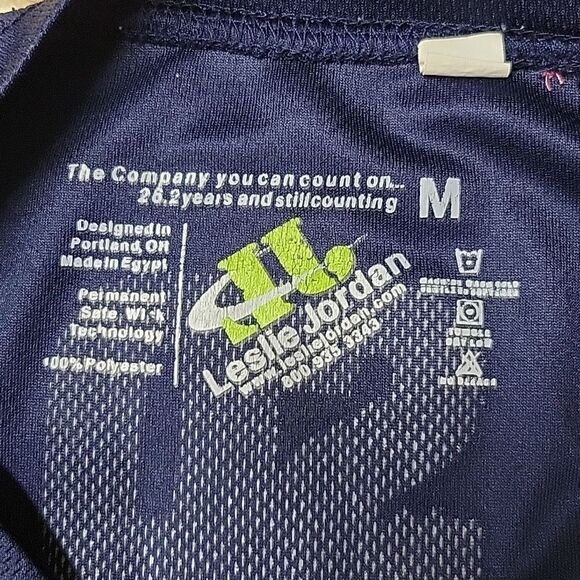 LESLIE JORDAN POLY RACE TEE SAN DIEGO MARATHON 2013 SIZE M - Picture 4 of 6